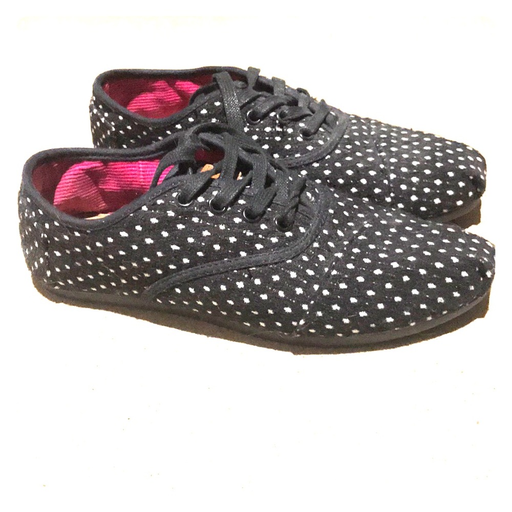 SALE TOMS polka dot lace-up cordones